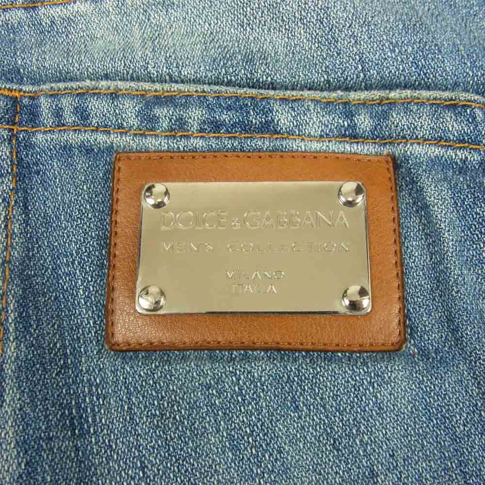DOLCE&GABBANA ドルチェアンドガッバーナ G3TCTD 国内正規品 14 Classic クラシック プレート ダメージ加工 デニム インディゴブルー系 44【中古】