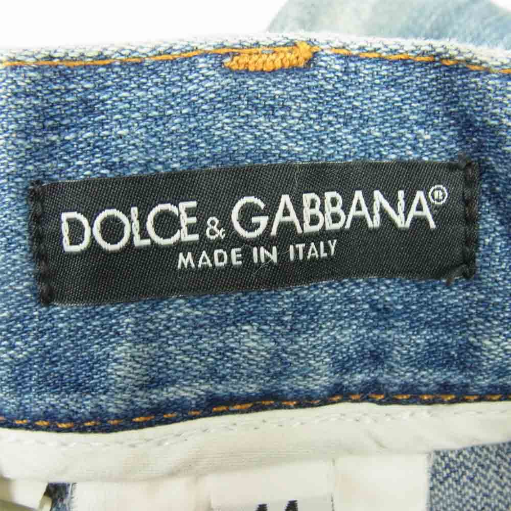 DOLCE&GABBANA ドルチェアンドガッバーナ G3TCTD 国内正規品 14 Classic クラシック プレート ダメージ加工 デニム インディゴブルー系 44【中古】