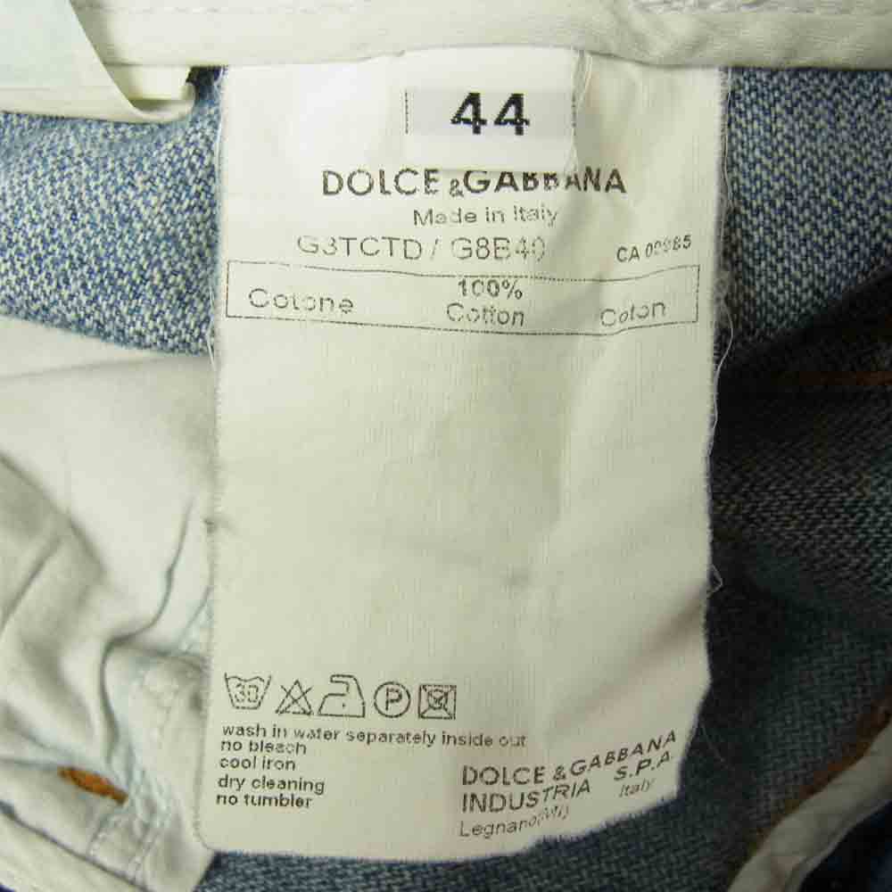 DOLCE&GABBANA ドルチェアンドガッバーナ G3TCTD 国内正規品 14 Classic クラシック プレート ダメージ加工 デニム インディゴブルー系 44【中古】