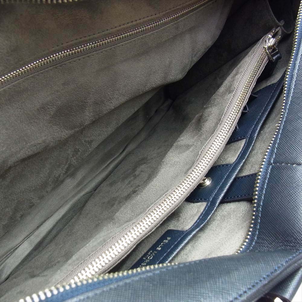 PELLE MORBIDA ペッレモルビダ PMO-CA013 Capitano 2WAY BRIEF CASE キャピターノ レザー ブリーフケース ビジネス バッグ ネイビー系【中古】