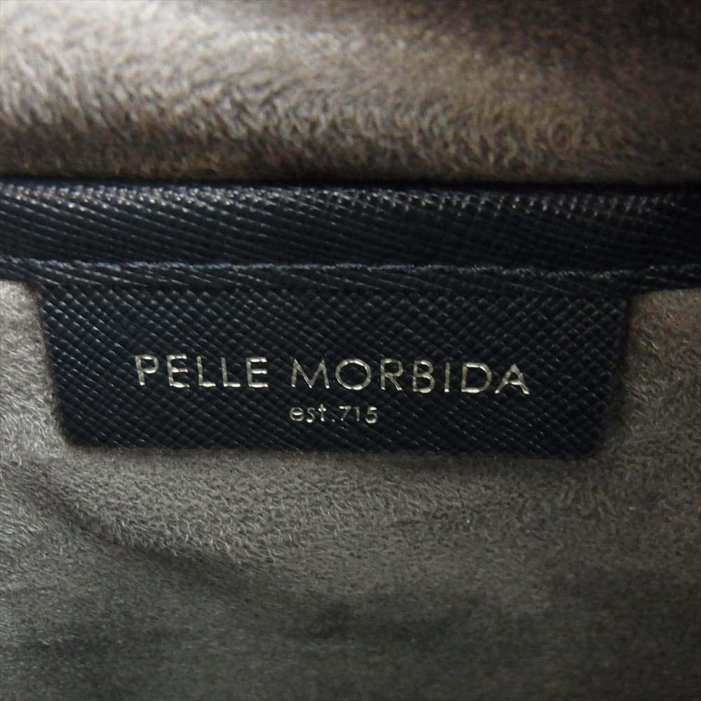 PELLE MORBIDA ペッレモルビダ PMO-CA013 Capitano 2WAY BRIEF CASE キャピターノ レザー ブリーフケース ビジネス バッグ ネイビー系【中古】