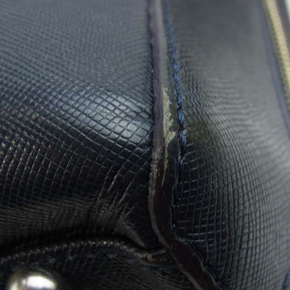 PELLE MORBIDA ペッレモルビダ PMO-CA013 Capitano 2WAY BRIEF CASE キャピターノ レザー ブリーフケース ビジネス バッグ ネイビー系【中古】