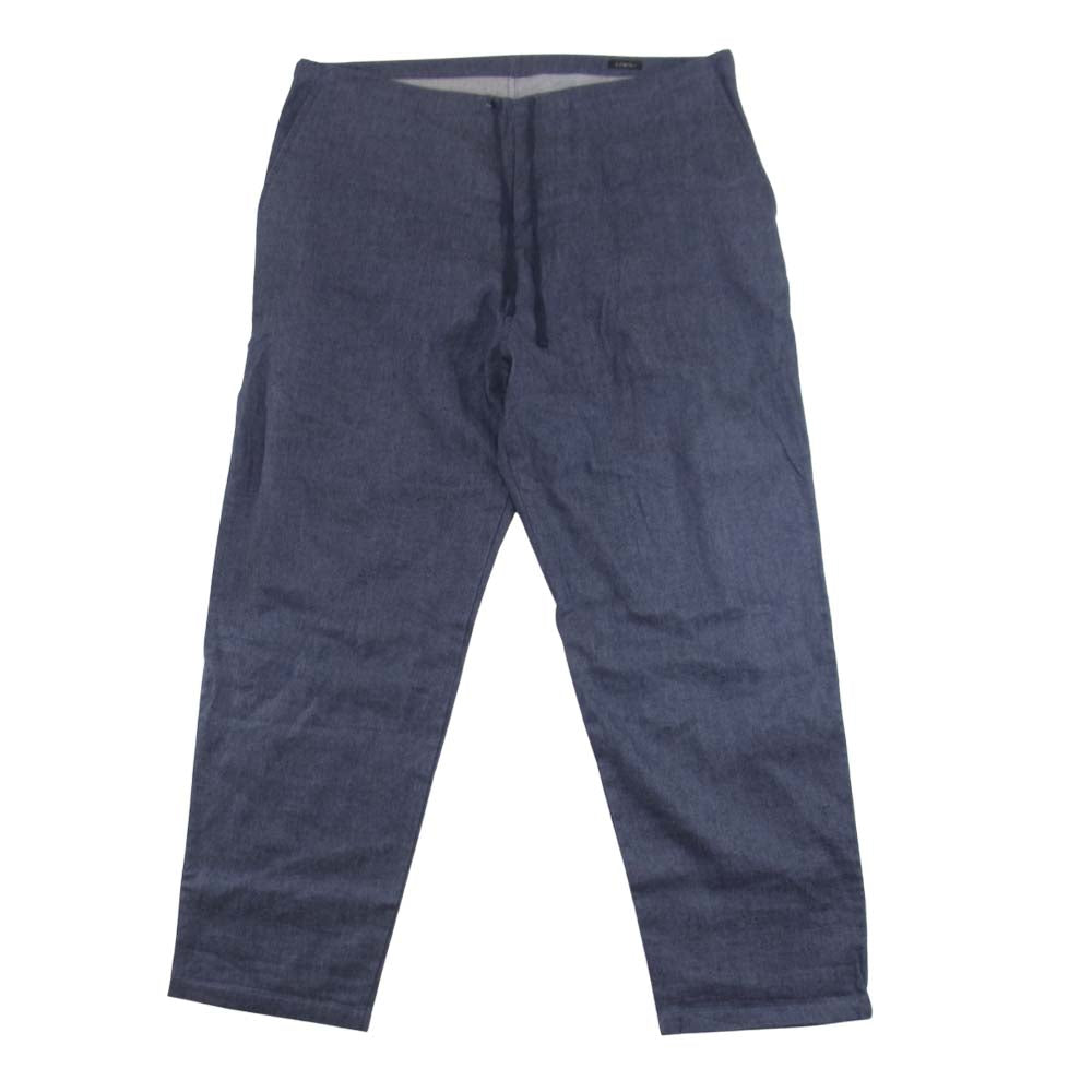 COMOLI コモリ 21SS T01-03013 リネン コットン ドローストリング パンツ インディゴブルー系 2【中古】