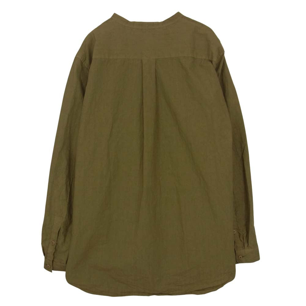 ケイシーケイシー 21SS 14HC165T TROPIC SHIRT バンドカラー 長袖 シャツ ブラウン系 L【中古】