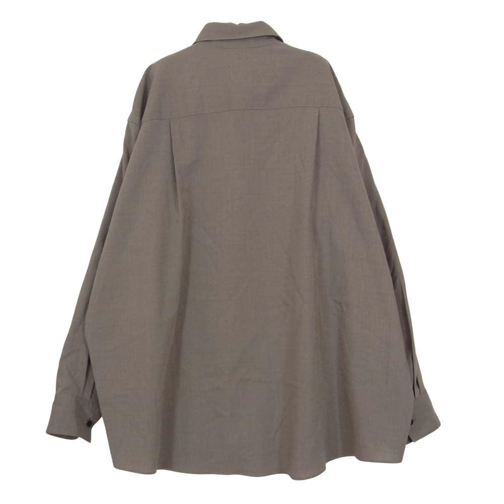 ヨーク 21SS YK21SS0189SH OVERSIZED BIG POCKET SHIRT オーバーサイズ ビッグ ポケット 長袖 シャツ グレー系 2【美品】【中古】