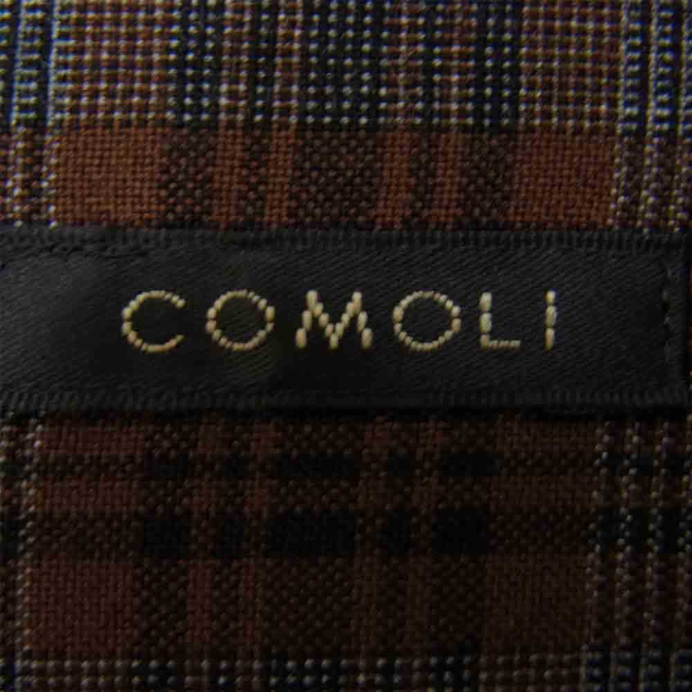 COMOLI コモリ 19SS P01-01013 レーヨン オープンカラー チェック 長袖 シャツ グレー系 4【中古】