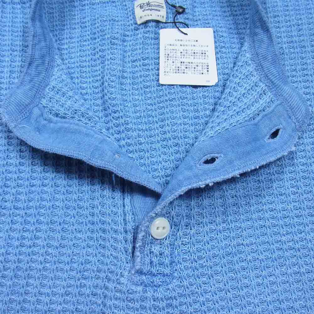 Ron Herman ロンハーマン サーマル ヘンリーネック 長袖 Tシャツ カットソー ライトブルー系 L【新古品】【未使用】【中古】