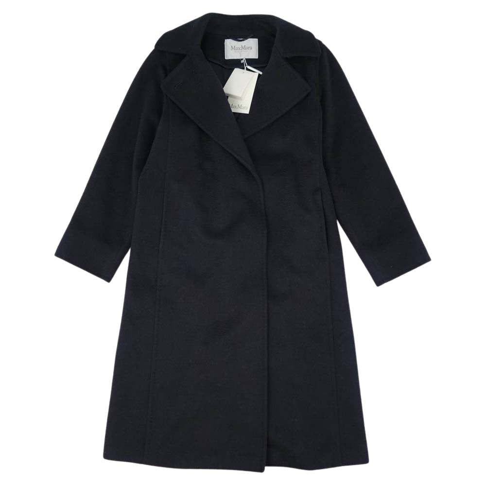MAX MARA マックスマーラ 101614096 国内正規品 白タグ マニュエラ アイコン コート ピュアキャメル100％ マヌエラ ダークネイビー系 4【美品】【中古】