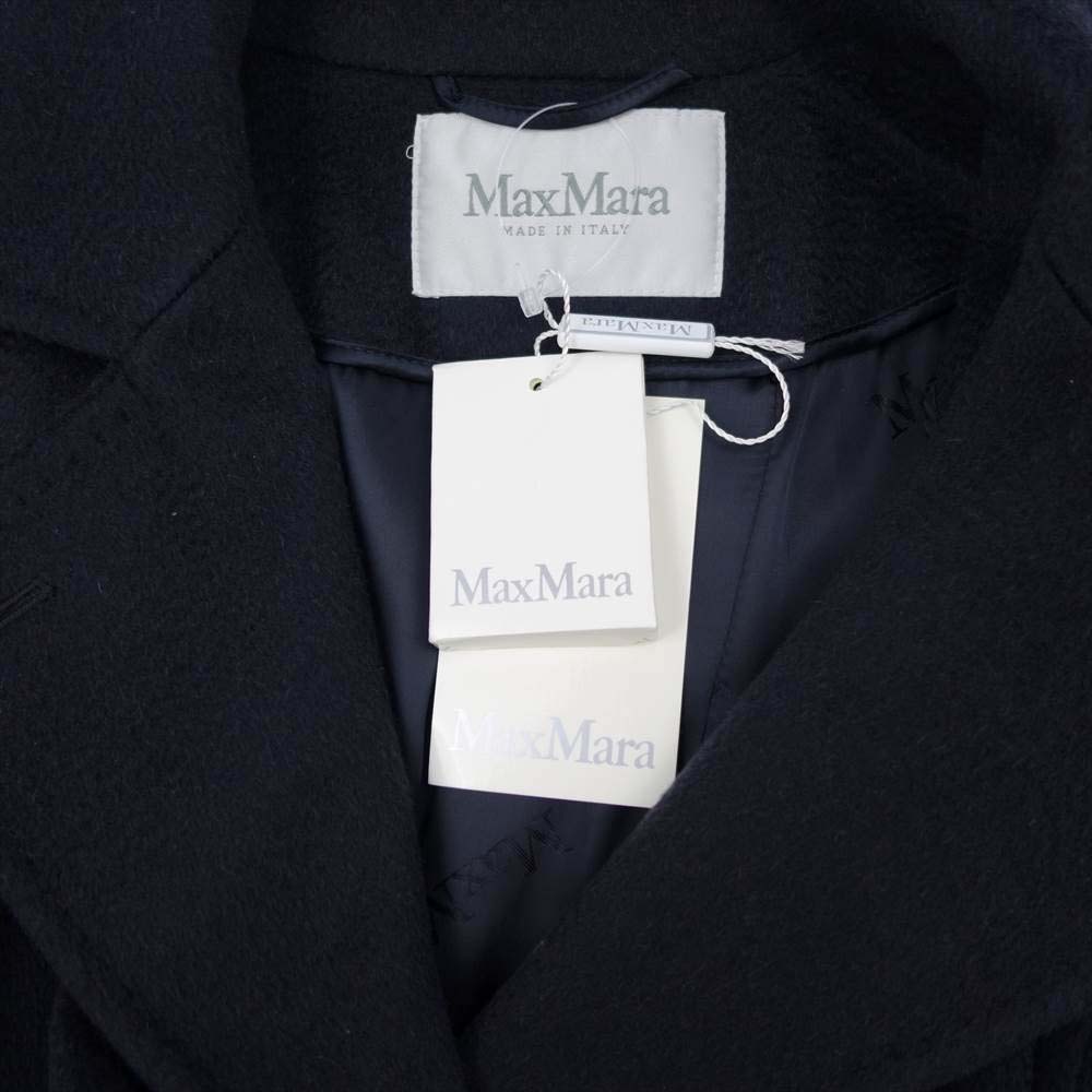 MAX MARA マックスマーラ 101614096 国内正規品 白タグ マニュエラ アイコン コート ピュアキャメル100％ マヌエラ ダークネイビー系 4【美品】【中古】