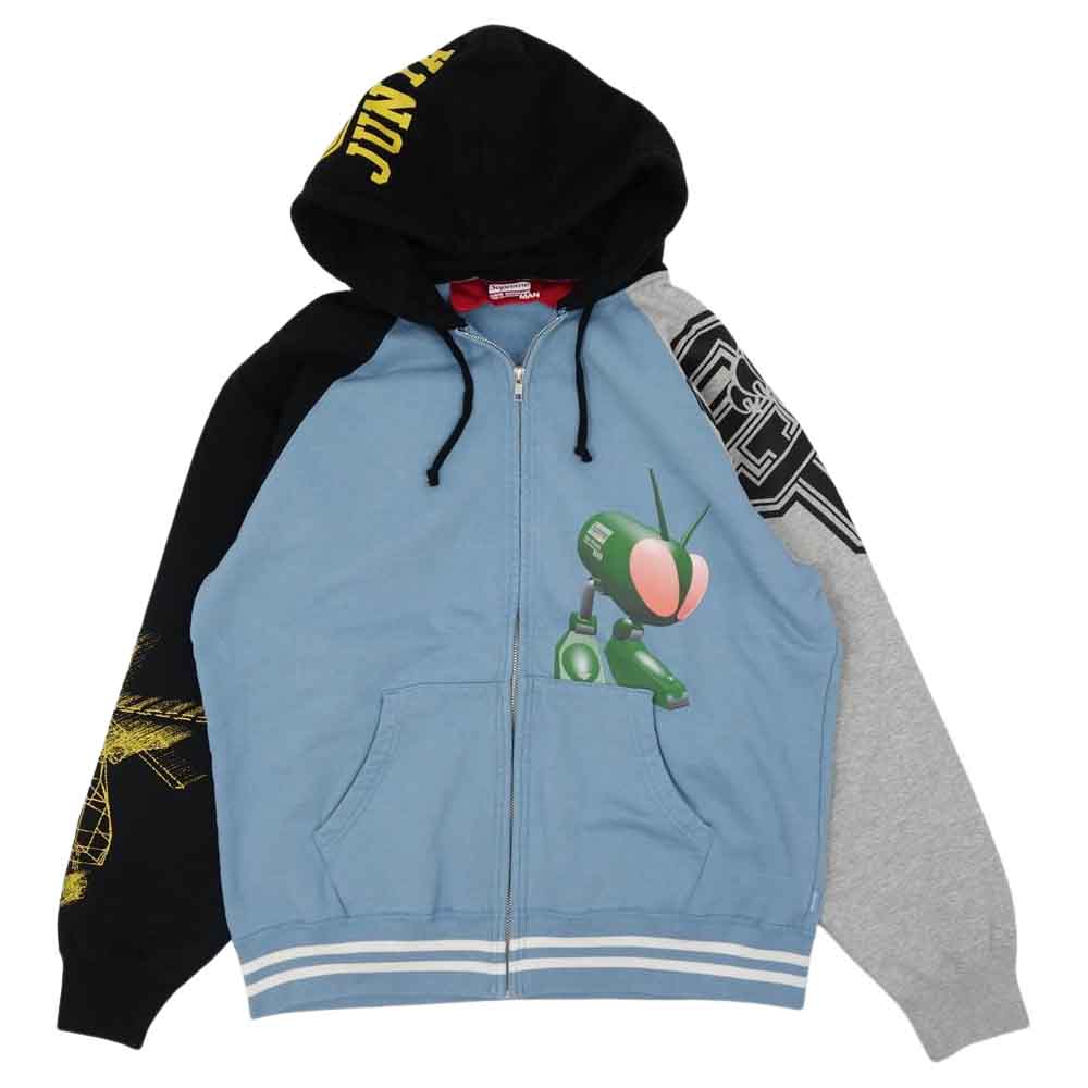 Supreme シュプリーム 21AW JUNYA WATANABE CDG MAN Zip Up Hooded Sweatshirt ジュンヤワタナベ コムデギャルソン ジップアップ フーデッド スウェットシャツ パーカー ライトブルー系 ブラック系 グレー系 M【新古品】【未使用】【中古】