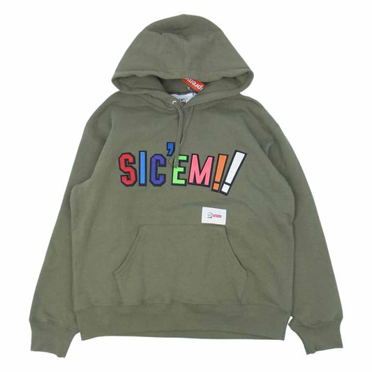Supreme シュプリーム 21AW WTAPS Sic'em! Hooded Sweatshirt ダブルタップス ワッペン フーデッド スウェットシャツ プルオーバー パーカー カーキ系 S【新古品】【未使用】【中古】