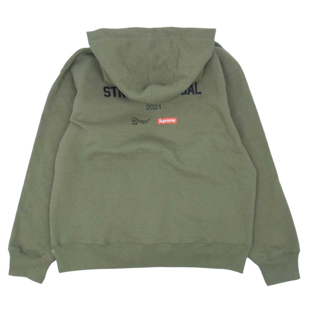 Supreme シュプリーム 21AW WTAPS Sic'em! Hooded Sweatshirt ダブルタップス ワッペン フーデッド スウェットシャツ プルオーバー パーカー カーキ系 S【新古品】【未使用】【中古】