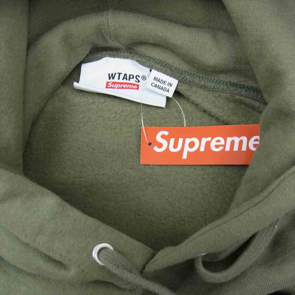 Supreme シュプリーム 21AW WTAPS Sic'em! Hooded Sweatshirt ダブルタップス ワッペン フーデッド スウェットシャツ プルオーバー パーカー カーキ系 S【新古品】【未使用】【中古】
