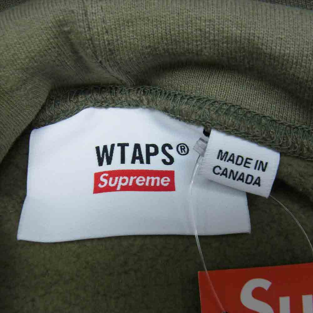 Supreme シュプリーム 21AW WTAPS Sic'em! Hooded Sweatshirt ダブルタップス ワッペン フーデッド スウェットシャツ プルオーバー パーカー カーキ系 S【新古品】【未使用】【中古】
