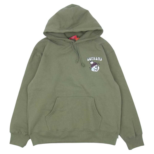 Supreme シュプリーム 21AW Snowman Hooded Sweatshirt スノーマン フーデッド スウェットシャツ プルオーバー パーカー カーキ系 M【新古品】【未使用】【中古】