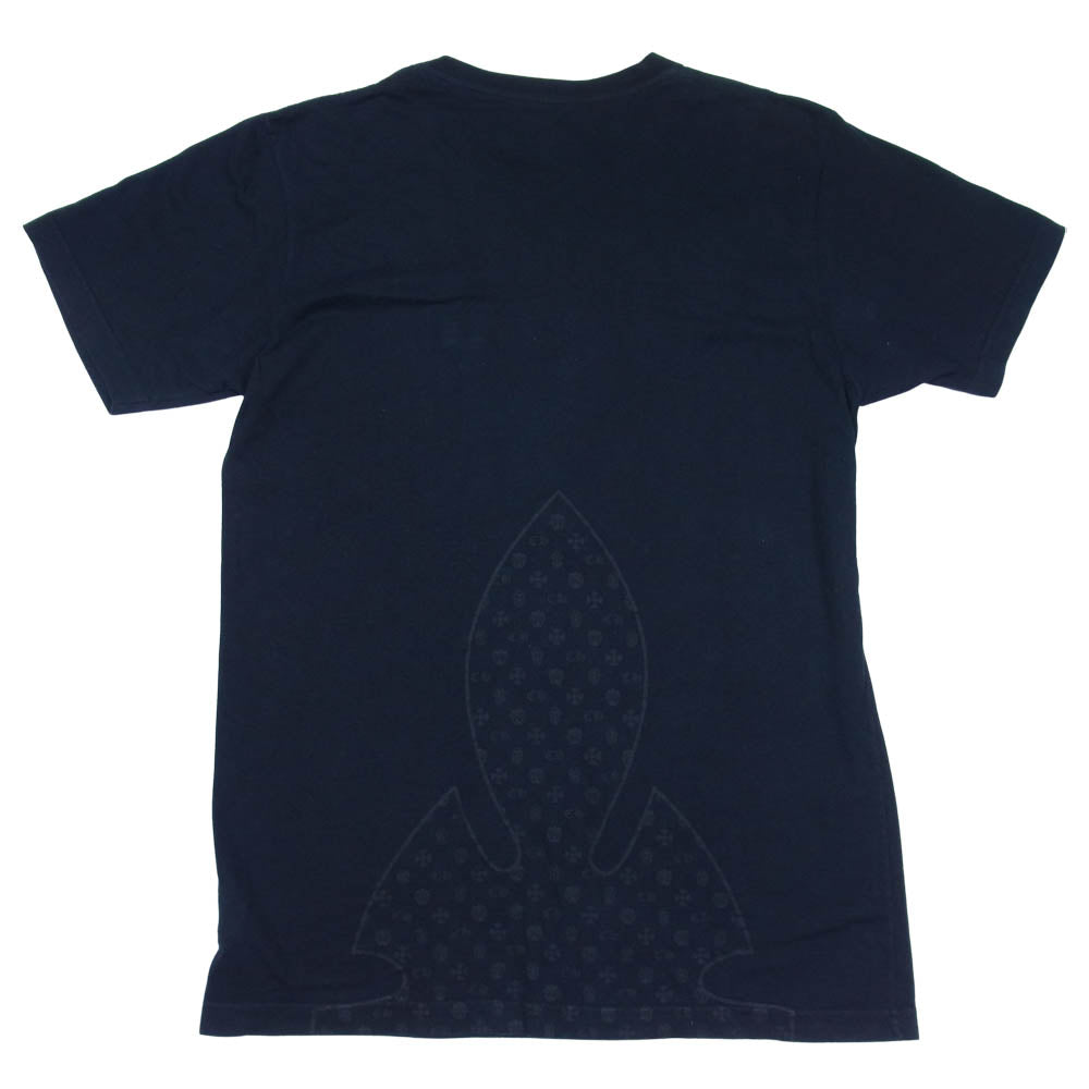 CHROME HEARTS クロムハーツ（原本無） FLEURKNEE T-SHIRT MULTI LOGO マルチロゴ スクロールラベル プリント フレアニー 半袖 ポケット Tシャツ ブラック系 ホワイト系 M【中古】