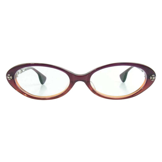 CHROME HEARTS クロムハーツ（原本無） LOVE TUNNEL CHクロス フレーム 度入り アイウェア ワインレッド系【中古】