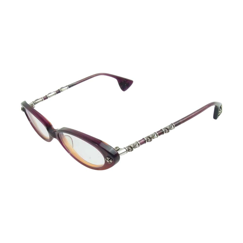 CHROME HEARTS クロムハーツ（原本無） LOVE TUNNEL CHクロス フレーム 度入り アイウェア ワインレッド系【中古】
