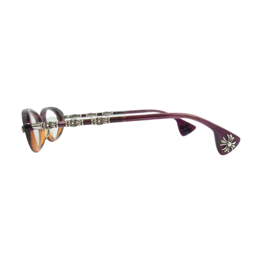 CHROME HEARTS クロムハーツ（原本無） LOVE TUNNEL CHクロス フレーム 度入り アイウェア ワインレッド系【中古】