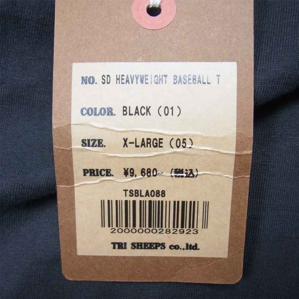 STANDARD CALIFORNIA スタンダードカリフォルニア SD HEAVYWEIGHT BASEBALL T ヘビーウェイト ベースボール ラグラン Tシャツ ブラック系 XL【新古品】【未使用】【中古】