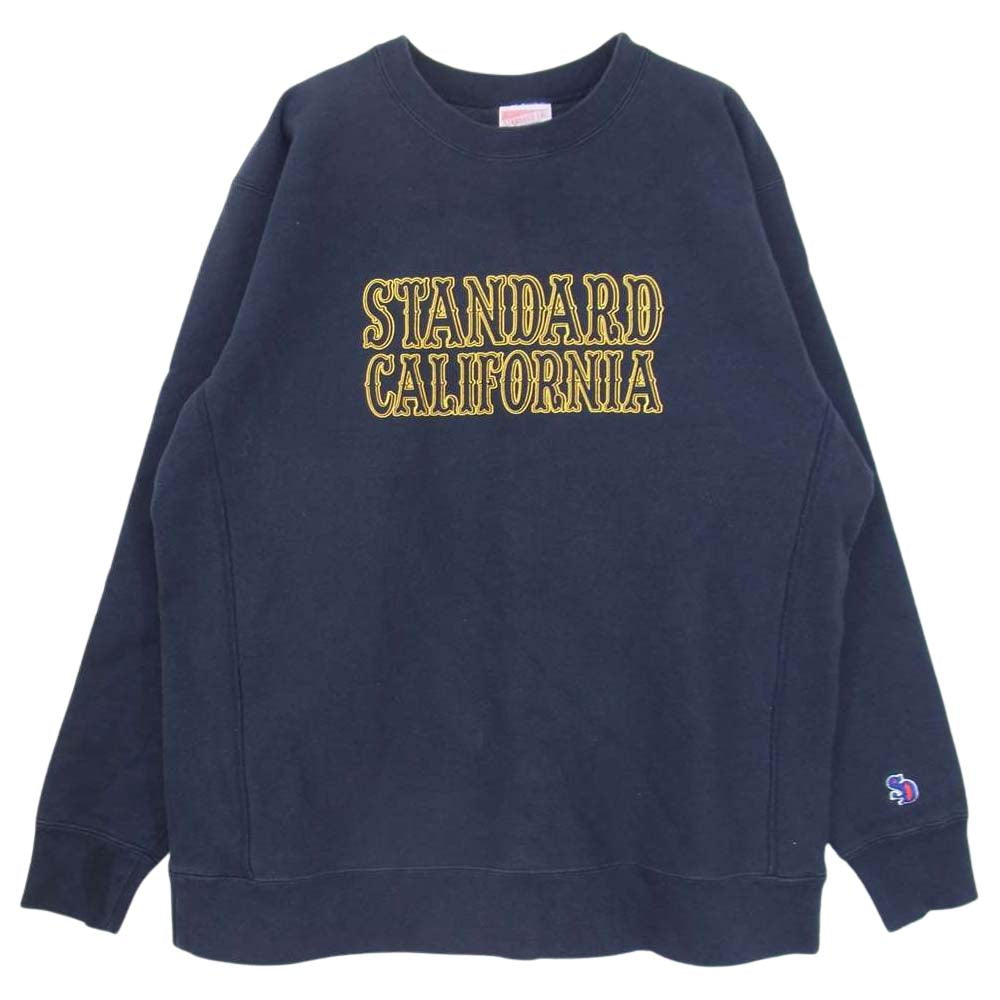 STANDARD CALIFORNIA スタンダードカリフォルニア SD R.W. LOGO SWEAT ロゴ プリント スウェット ネイビー系 L【中古】