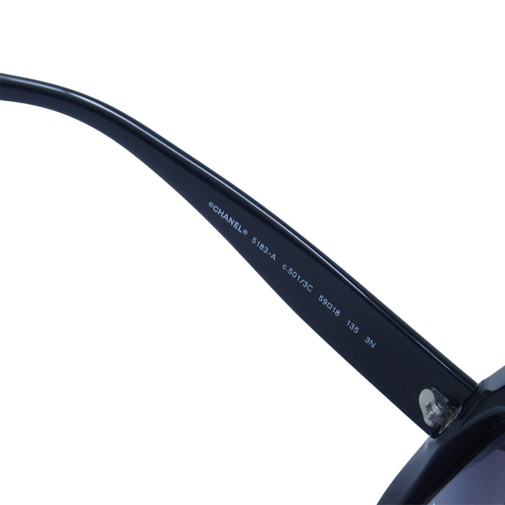 CHANEL シャネル 5183-A サングラス アイウェア イタリア製 ブラック系 59□18 135【中古】