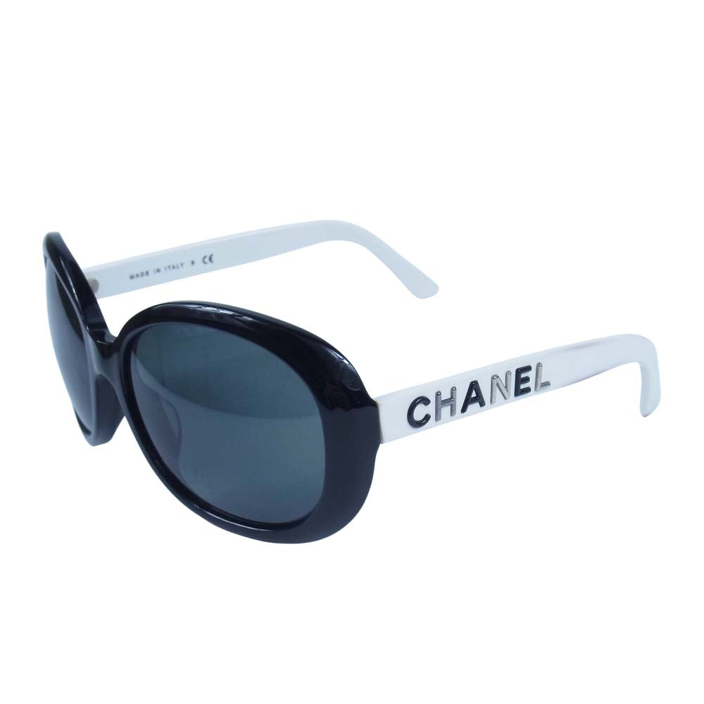 CHANEL シャネル 5183-A サングラス アイウェア ブラック×ホワイト 56□16 130【中古】