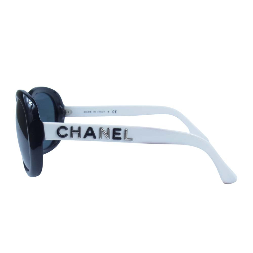 CHANEL シャネル 5183-A サングラス アイウェア ブラック×ホワイト 56□16 130【中古】