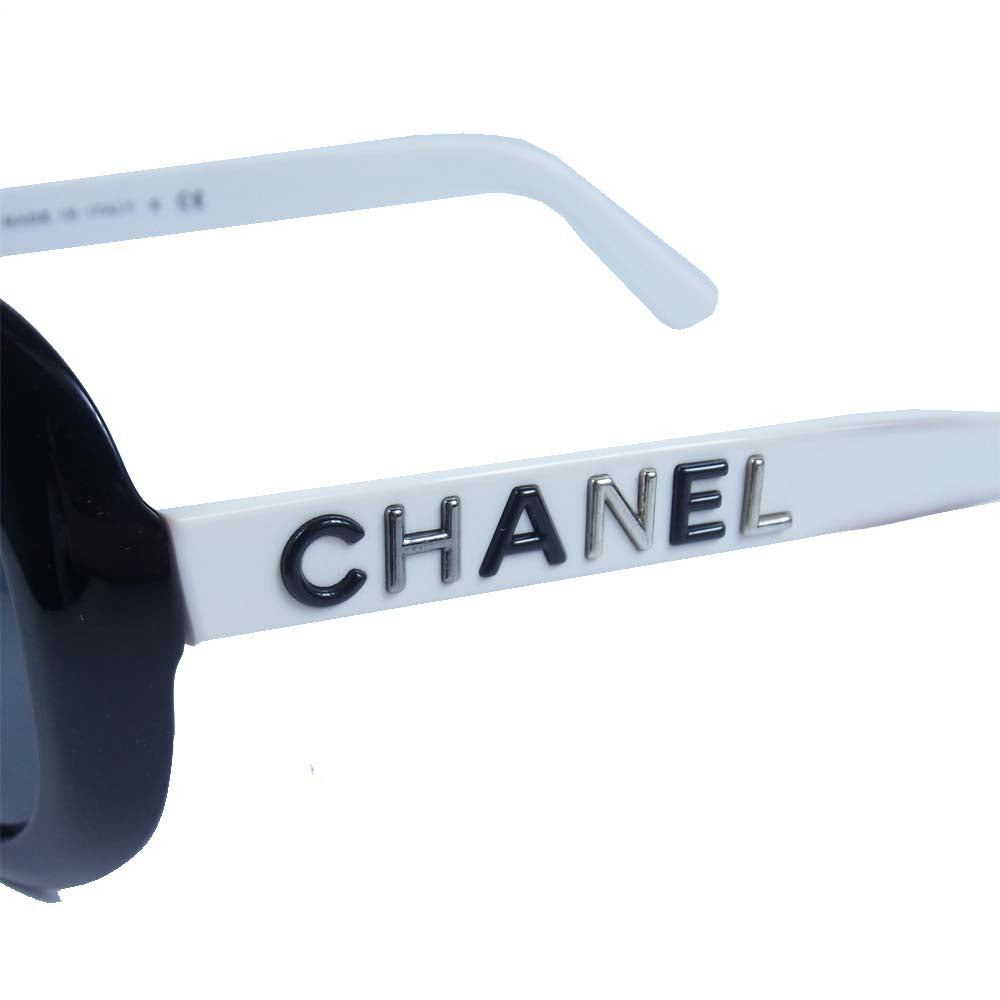 CHANEL シャネル 5183-A サングラス アイウェア ブラック×ホワイト 56□16 130【中古】