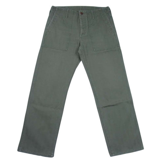 VISVIM ビズビム 18AW 0118205008010 DRILL MIL PANTS HERRINGBONE ヘリンボーン ドリル ミル パンツ グリーン系 S【中古】