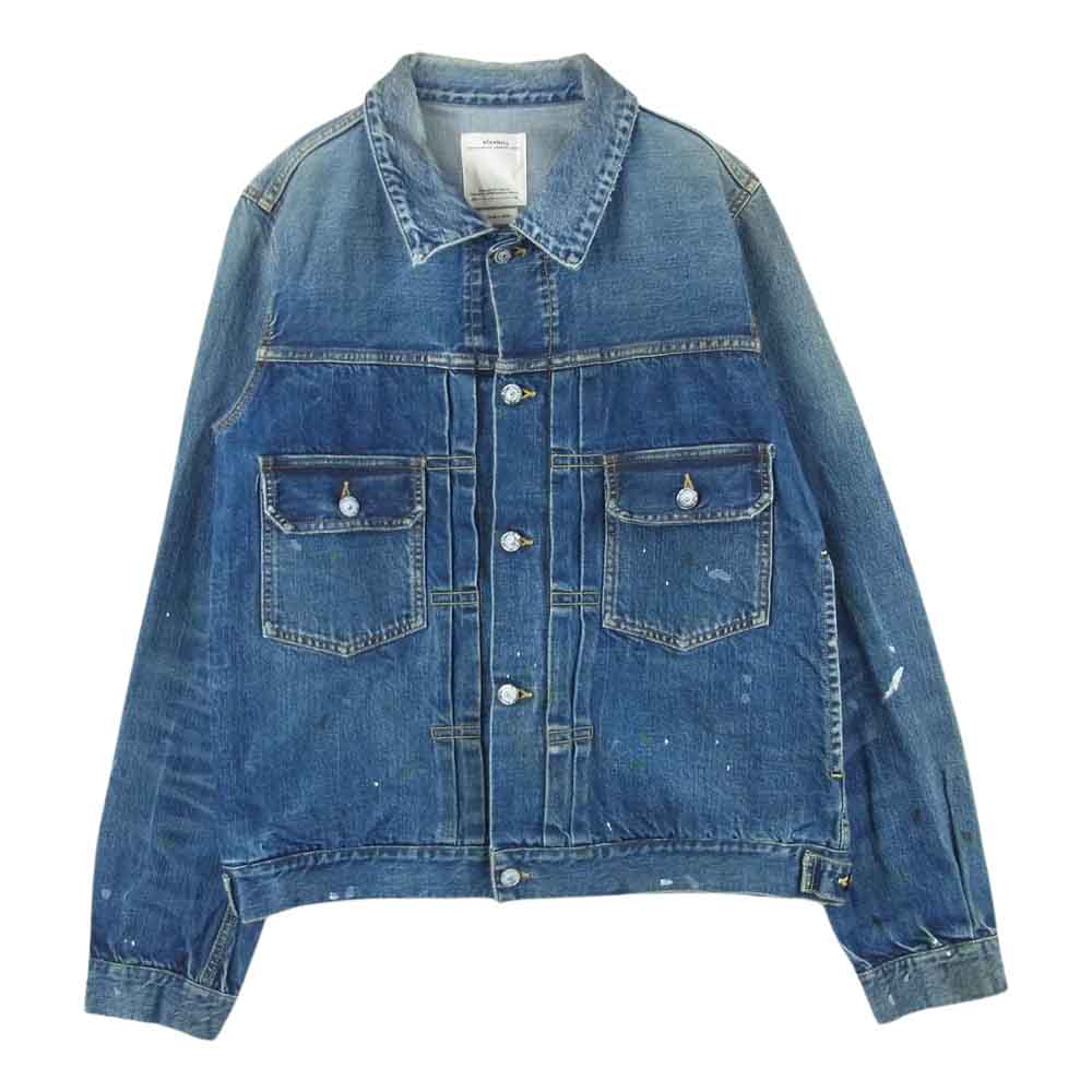 VISVIM ビズビム 18AW 0118205006006 101 JKT DRY DENIM ペイント加工 デニム ジャケット インディゴブルー系 2【中古】