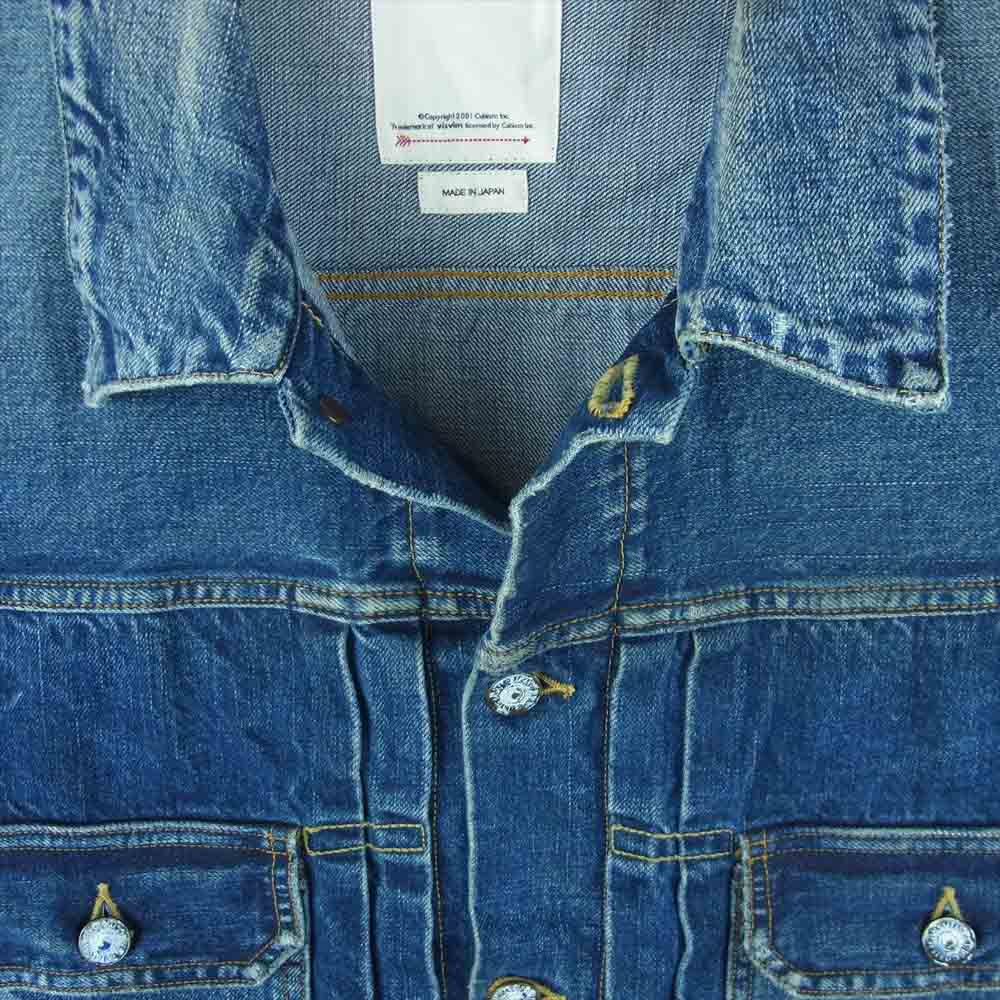 VISVIM ビズビム 18AW 0118205006006 101 JKT DRY DENIM ペイント加工 デニム ジャケット インディゴブルー系 2【中古】