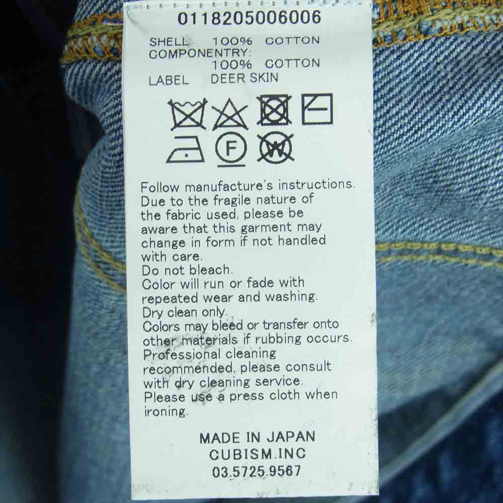 VISVIM ビズビム 18AW 0118205006006 101 JKT DRY DENIM ペイント加工 デニム ジャケット インディゴブルー系 2【中古】