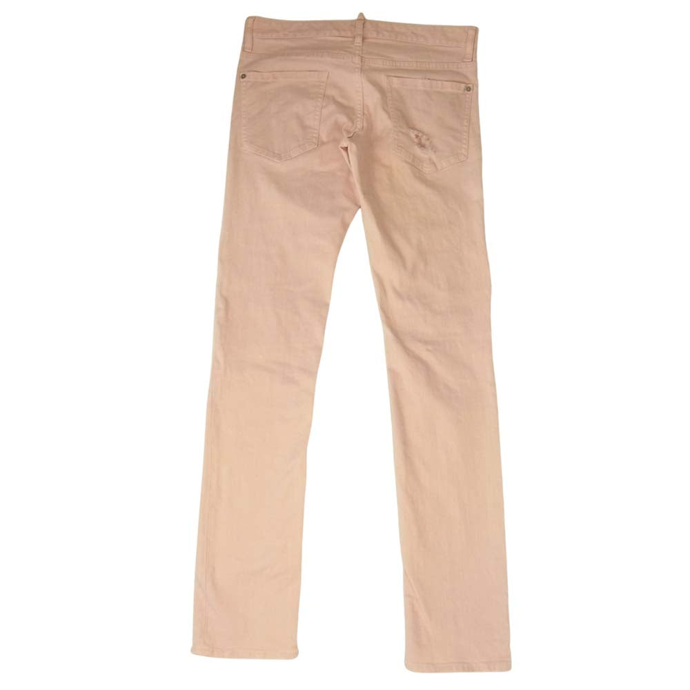 DSQUARED2 ディースクエアード S74LA0628 国内正規品 slim jean クラッシュ加工 カラーデニム パンツ ピンク系 36【中古】