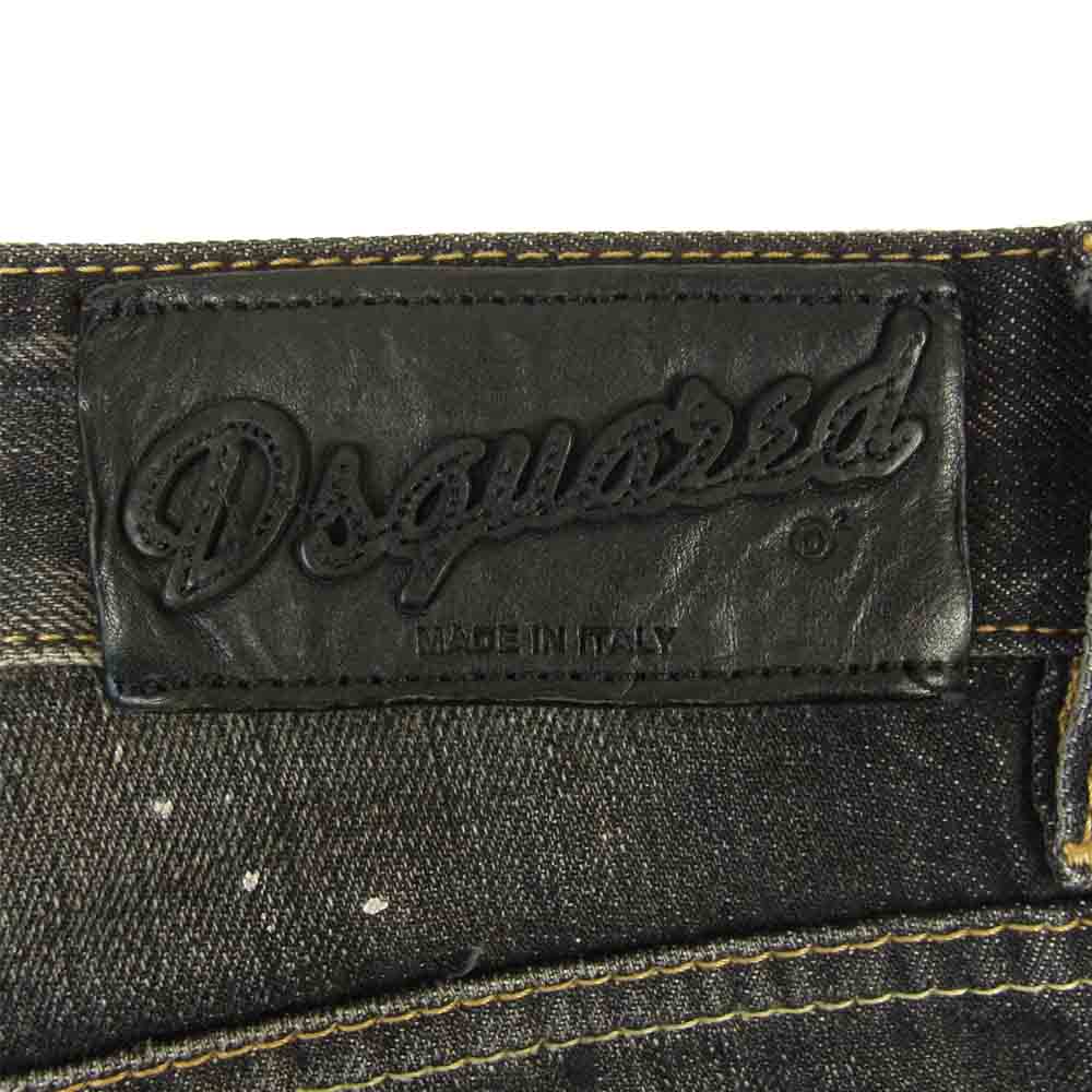 DSQUARED2 ディースクエアード S71LA0556 国内正規品 ペイント ダメージ加工 ブラック デニム パンツ ブラック系 46【中古】