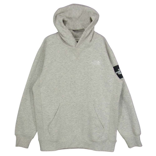 THE NORTH FACE ノースフェイス NT61835 Square Logo Hoodie スクエア ロゴ フーディ スウェット パーカー ホワイトグレー系 S【美品】【中古】