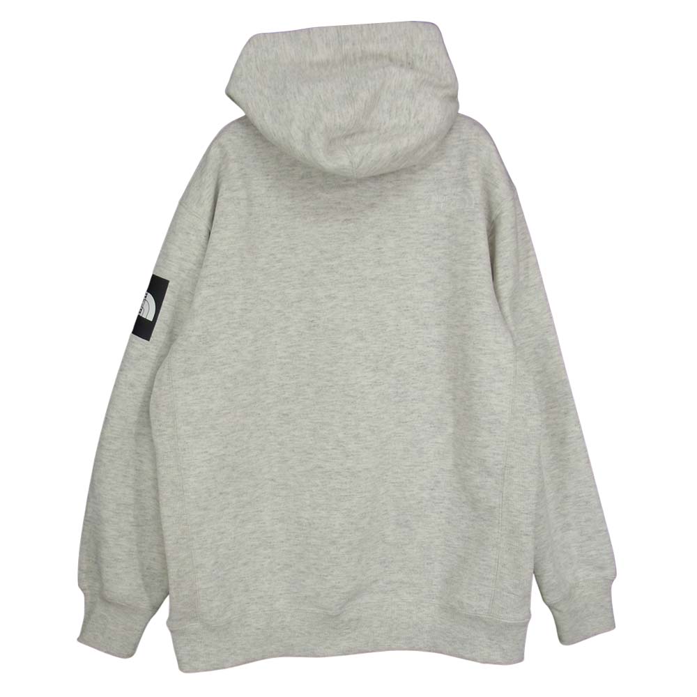 THE NORTH FACE ノースフェイス NT61835 Square Logo Hoodie スクエア ロゴ フーディ スウェット パーカー ホワイトグレー系 S【美品】【中古】