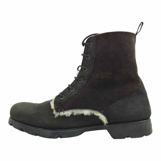 MONCLER モンクレール VANCOUVER バンクーバー 内ボア スエード レザー レースアップ ブーツ チャコール系 43【美品】【中古】