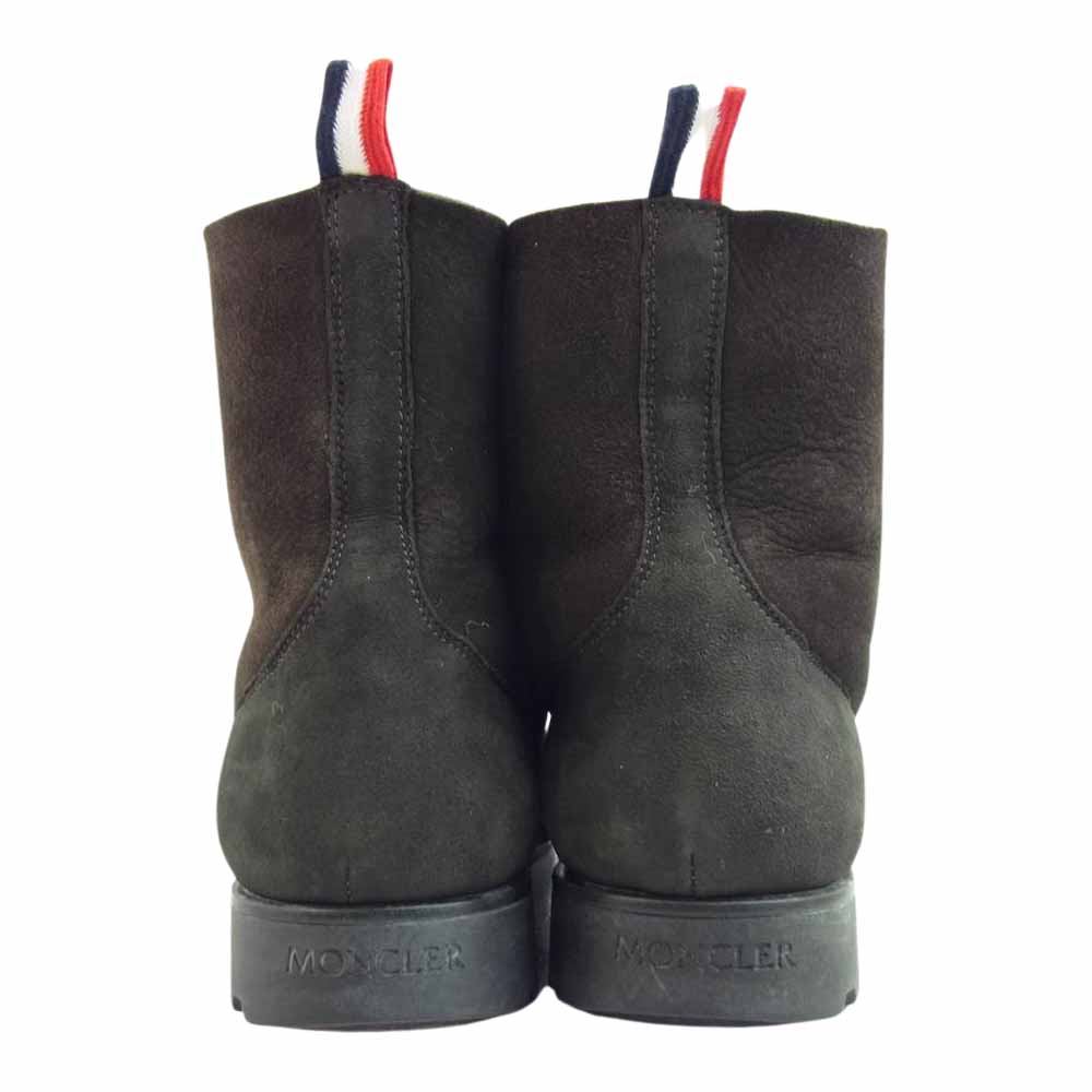 MONCLER モンクレール VANCOUVER バンクーバー 内ボア スエード レザー レースアップ ブーツ チャコール系 43【美品】【中古】