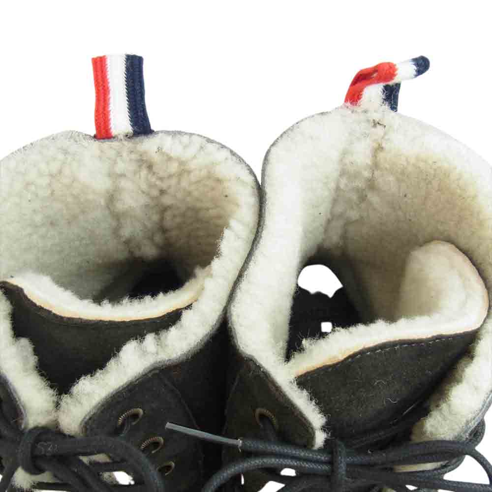 MONCLER モンクレール VANCOUVER バンクーバー 内ボア スエード レザー レースアップ ブーツ チャコール系 43【美品】【中古】