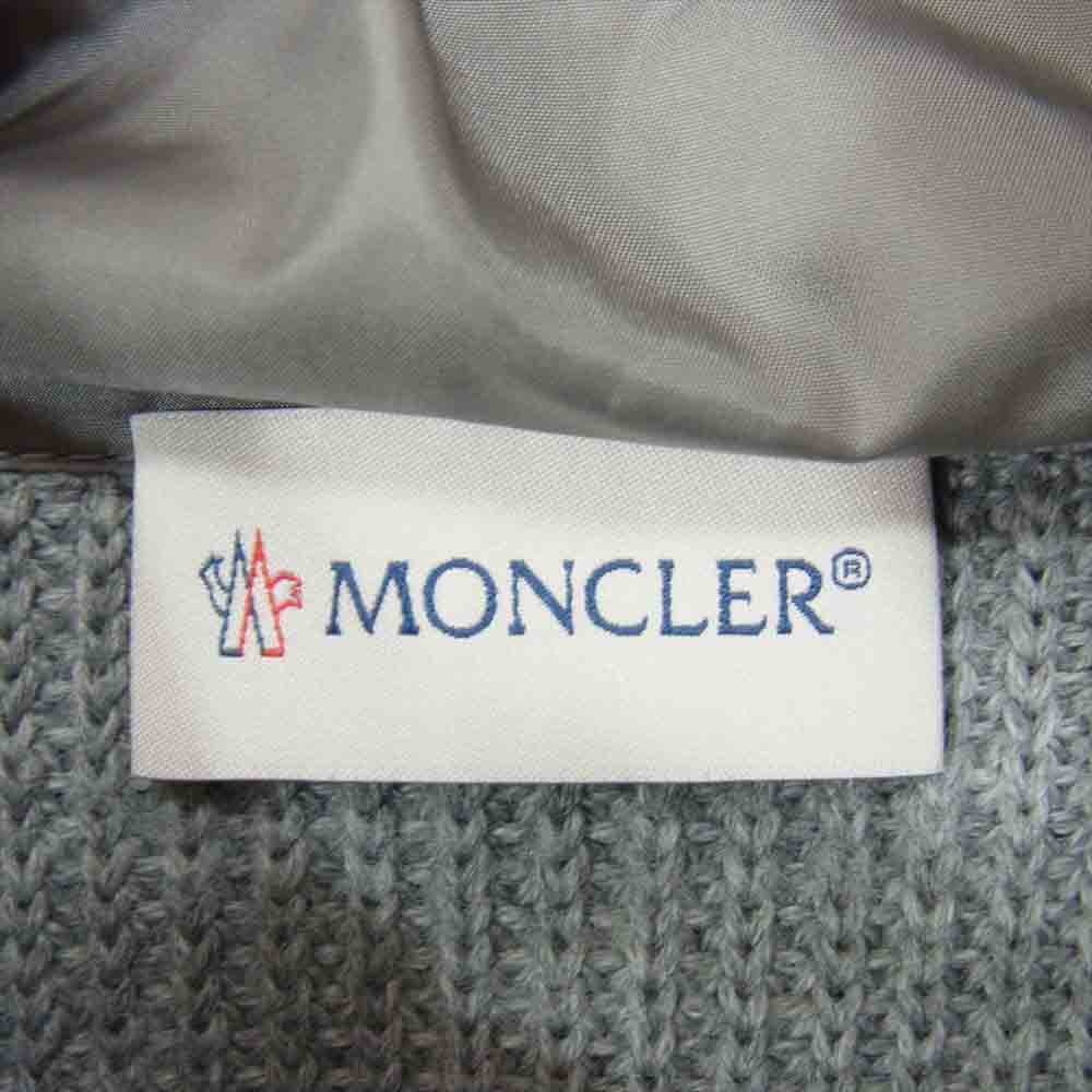 MONCLER モンクレール 国内正規品 maglione tricot cardigan マグリオン トリコ カーディガン ニット切替 ダウン ジャケット グレー系 S【中古】