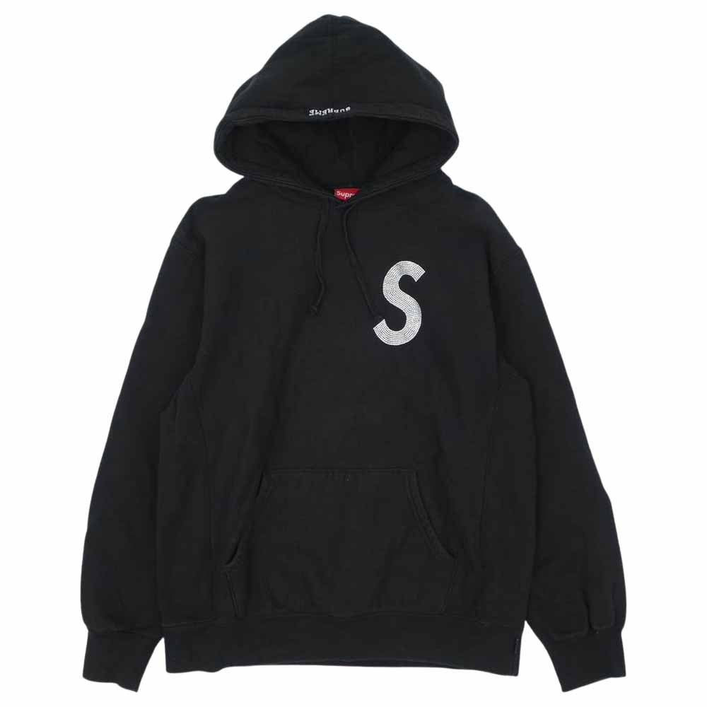 Supreme シュプリーム 21SS Swarovski S Logo Hooded Sweatshirt スワロフスキー ロゴ スウェット フーディ ブラック系 M【中古】