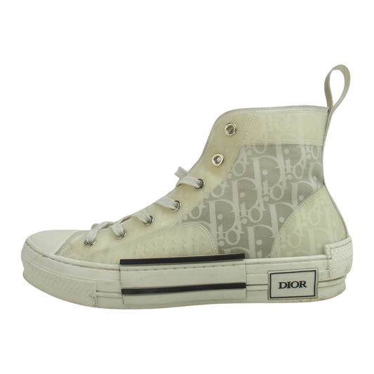 Dior ディオール B23 High Top Logo Oblique オブリーク ハイカット スニーカー ホワイト系 オフホワイト系 39【中古】