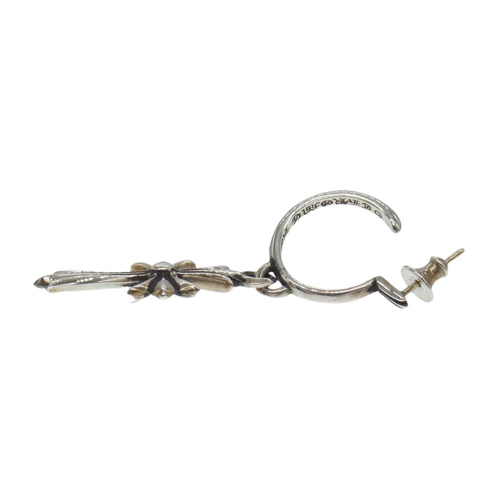 CHROME HEARTS クロムハーツ（原本有） TINY CH CROSS タイニー CHクロス フープ ピアス シルバー系【中古】