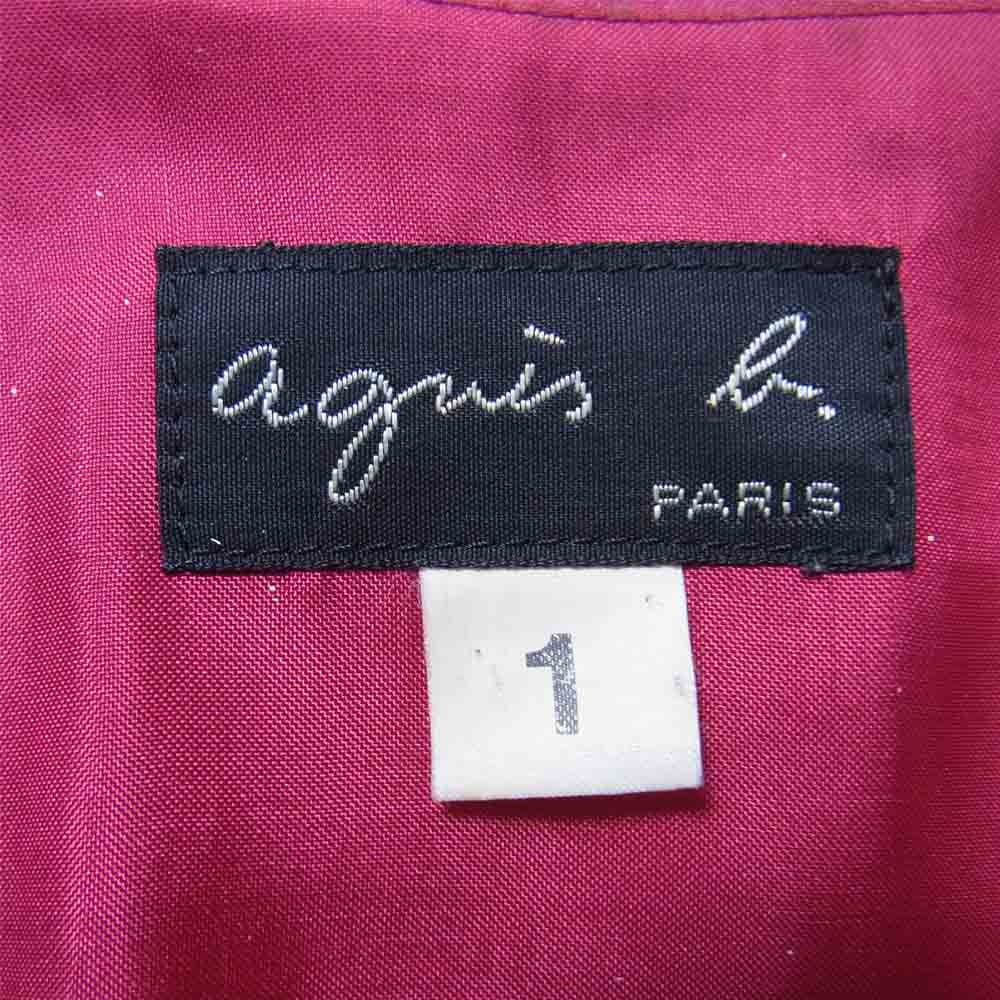 agnes b. アニエスベー カシミヤ＆アンゴラ混ウール ノーカラー ジャケット レッド系 1【中古】