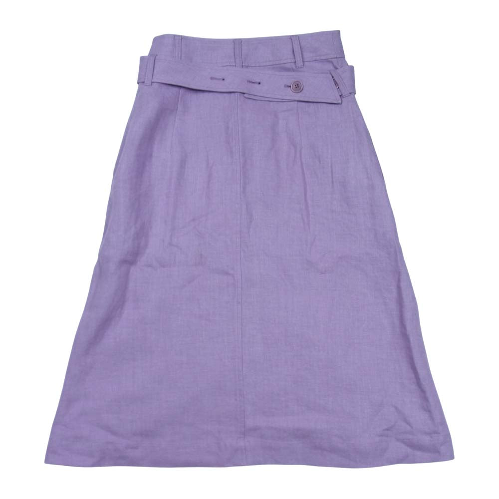 サヤカデイヴィス リネン ラップ スカート ラップスカート ベルト パープル系 表記無【中古】