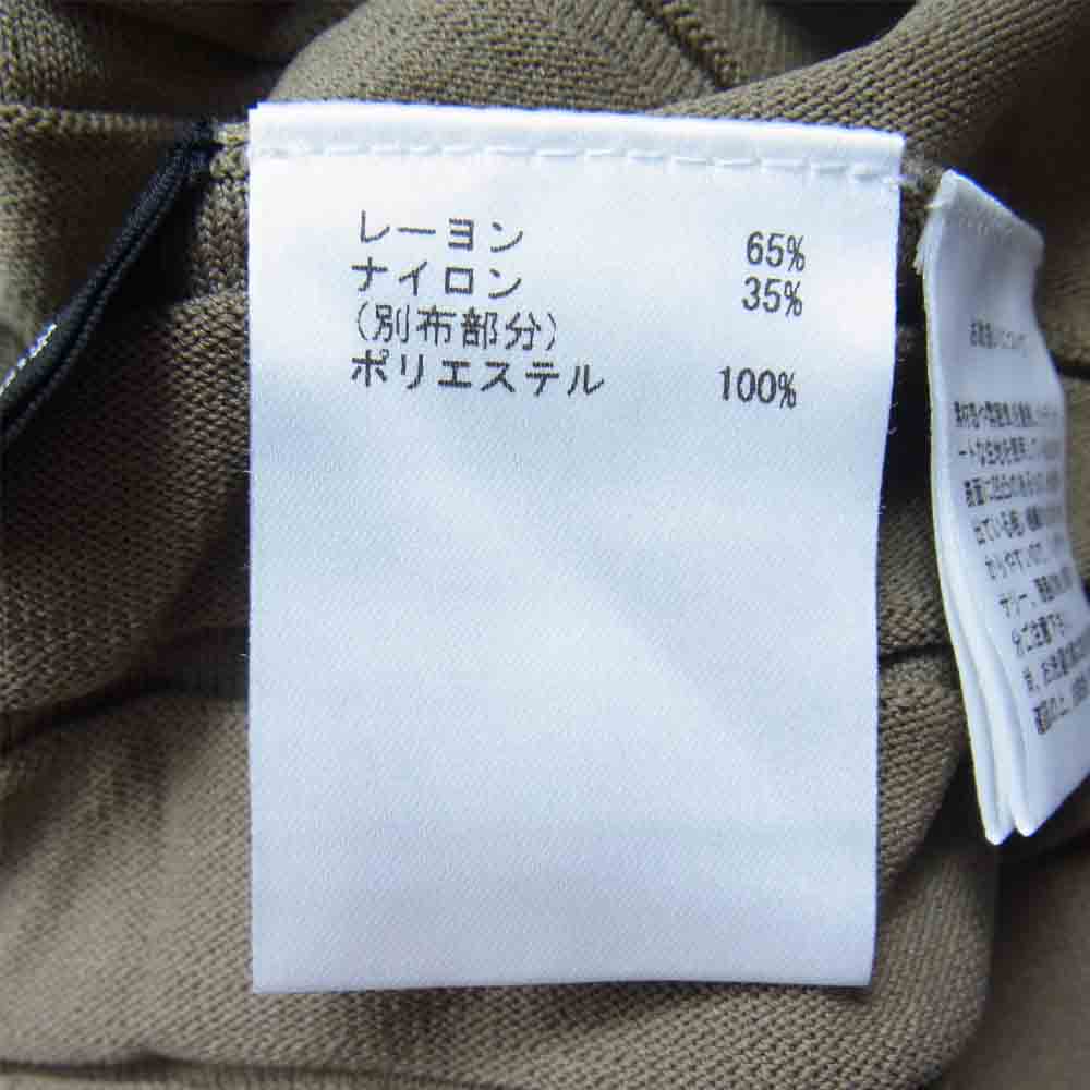 ダイアグラム スカーフ付 プリーツ ニットワンピース カーキ系 36【美品】【中古】