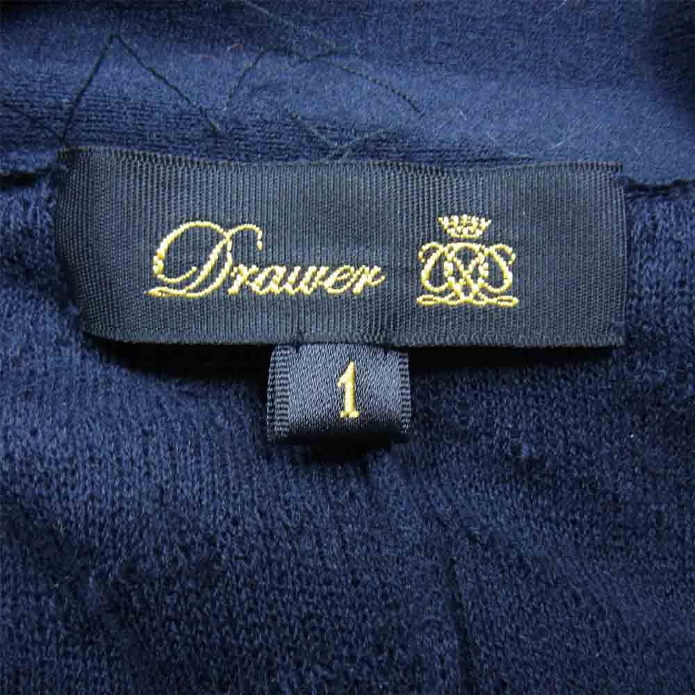 Drawer ドゥロワー ドルマンスリーブ  シャギー カーディガン ダークネイビー系 1【中古】