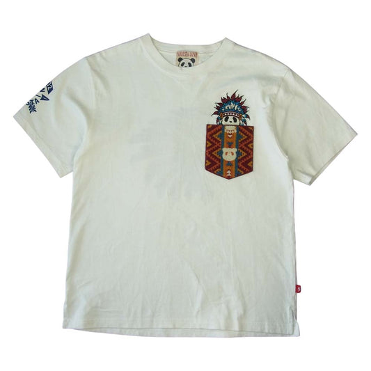 パンディエスタ パンダ 刺繍 インディアン柄 半袖 Tシャツ ホワイト系 M【中古】