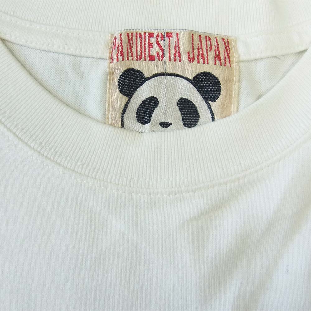 パンディエスタ パンダ 刺繍 インディアン柄 半袖 Tシャツ ホワイト系